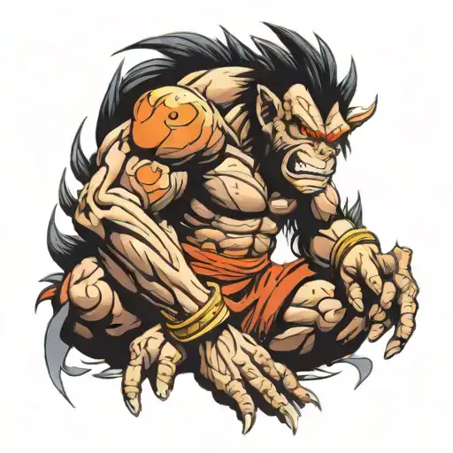 dragonball great ape tattoo design idea