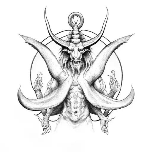 Baphomet whole body tattoo design idea