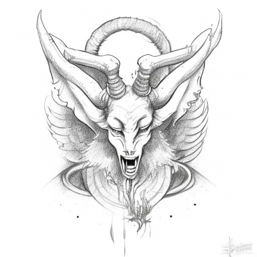Baphomet whole body tattoo design idea