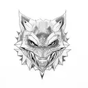 totem wolf shark  tattoo design idea