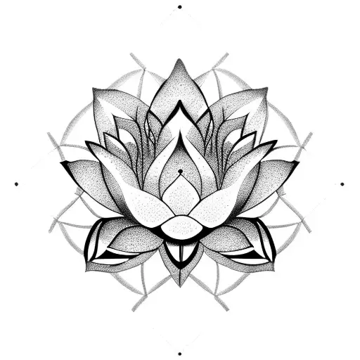 diamond in the lotus flower tattoo design idea