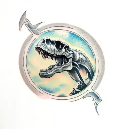 T-Rex Skull tattoo design idea