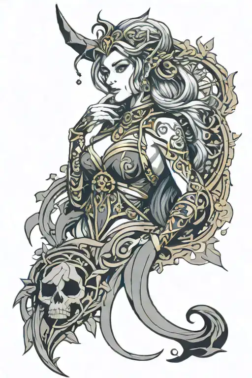 Goddess nyx dota 2 tattoo design idea