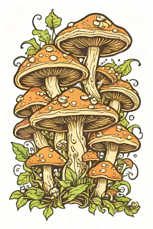 Mushrooms, Fairy, Trippy tattoo design idea