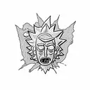 rick & morty pair brother tattoo design idea