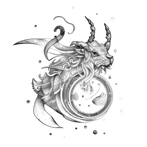 Aquarius and Capricorn tattoo design idea