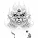 portrait eith cean and ship theme tattoo design idea