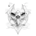 portrait eith cean and ship theme tattoo design idea
