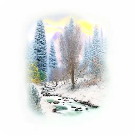 Cold stream pathway tattoo design idea