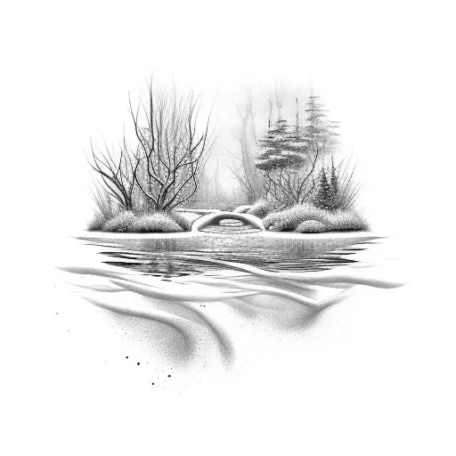Cold stream pathway tattoo design idea
