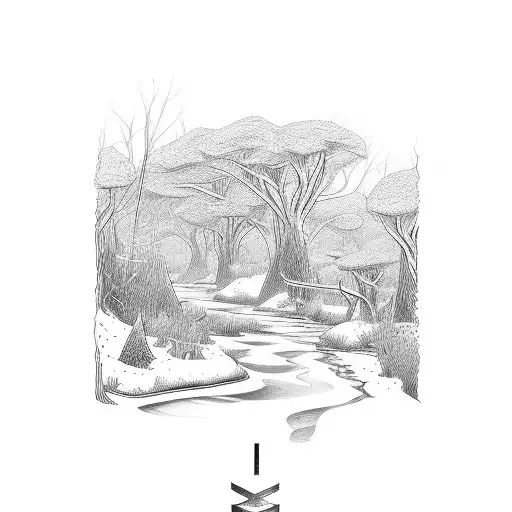 Cold stream pathway tattoo design idea