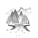 Cold stream pathway tattoo design idea