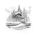 Cold stream pathway tattoo design idea