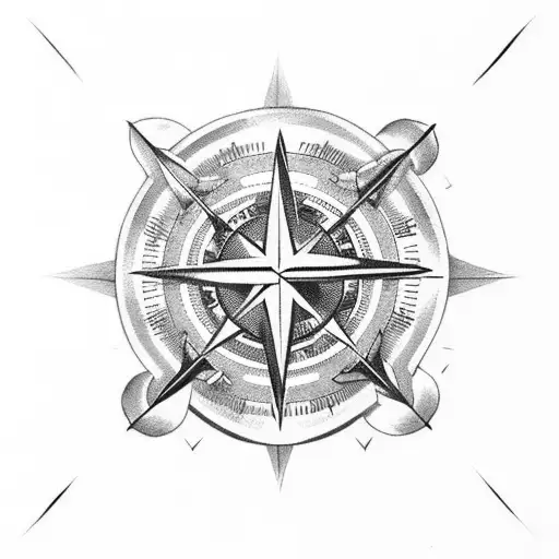 sleeve dagger and compass, "always follow your heart" tattoo design idea