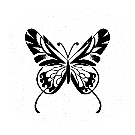 butterfly with vulva tattoo design idea