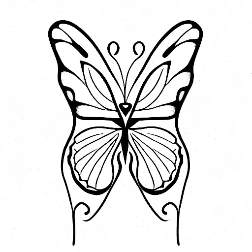 butterly with vulva tattoo design idea