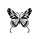 butterfly with vulva tattoo design idea