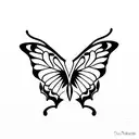 butterfly with vulva tattoo design idea
