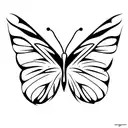 butterfly with vulva tattoo design idea