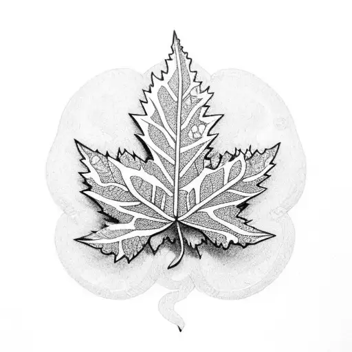 An oak leaf intertwined with blooming flowers tattoo design idea