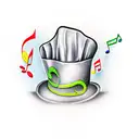 Musical notes forming a chef's hat tattoo design idea