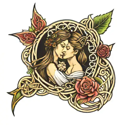 Mother and Daughter celtic knot tattoo design idea