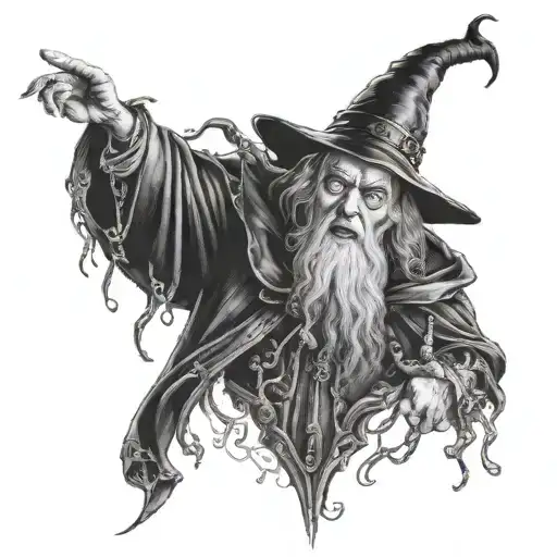 dark wizard ot oz tattoo design idea