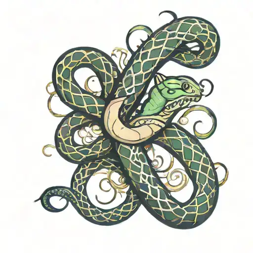 Number 7 and the snake tattoo design idea