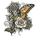 multiple sclerosis tattoo with butterfly and flowers tattoo design idea