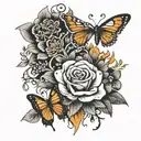 multiple sclerosis tattoo with butterfly and flowers tattoo design idea