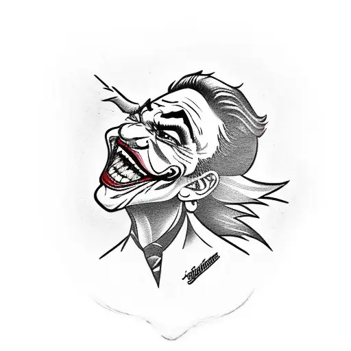 Joker dancing with cool quote from movie Joker tattoo design idea