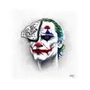 Joker being  serious  tattoo design idea