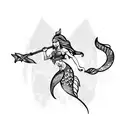 mermaid warrior tattoo design idea