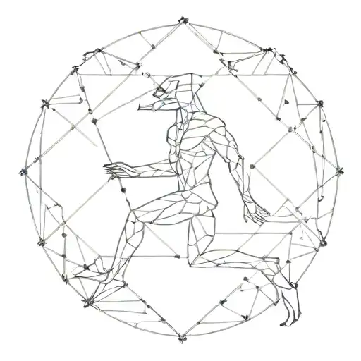 geometric figures, post-apocalypse, god ra, constellations, man, tattoo design idea