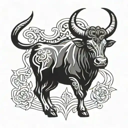 TAURUS BULL ZODIAC tattoo design idea