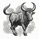 TAURUS BULL ZODIAC tattoo design idea