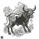 TAURUS BULL ZODIAC tattoo design idea