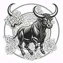 TAURUS BULL ZODIAC tattoo design idea