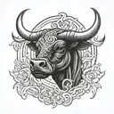 TAURUS BULL ZODIAC tattoo design idea