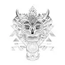 mayas y aztecas tattoo design idea