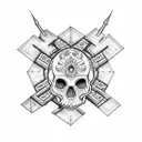 xibalba , skull , mayans, piramid   tattoo design idea