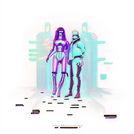 cyberpunk 2077 johnny silverhand and V tattoo design idea