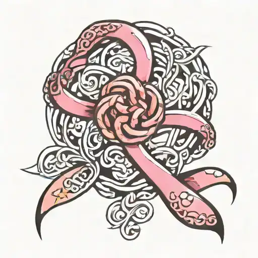 breast cancer ribbon cletic eternity knot tattoo design idea