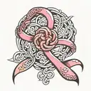 breast cancer ribbon cletic eternity knot tattoo design idea