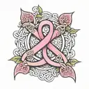 breast cancer ribbon cletic eternity knot tattoo design idea