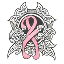 breast cancer ribbon cletic eternity knot tattoo design idea