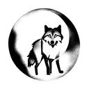 Wolf whit moon of Bottom tattoo design idea