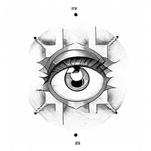 eye diving bell tattoo design idea