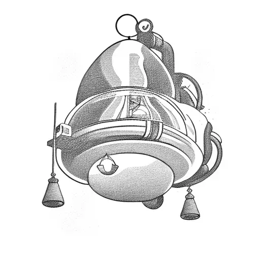 stuck inside a diving bell tattoo design idea