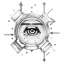 eye diving bell tattoo design idea